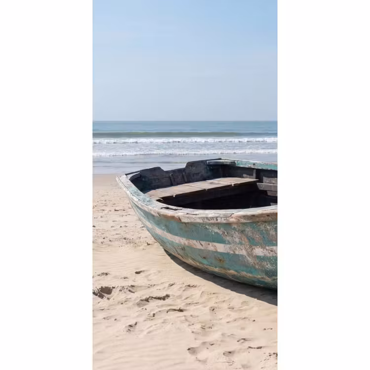 Boot - Zandstrand - Zee Behang Vlies klein -3d_website