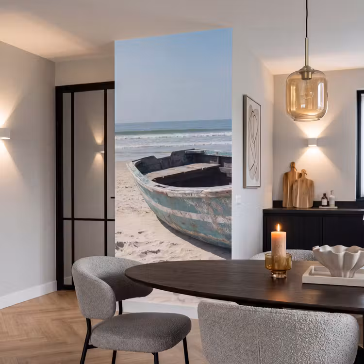 Boot - Zandstrand - Zee Behang Vlies klein -sfeer3