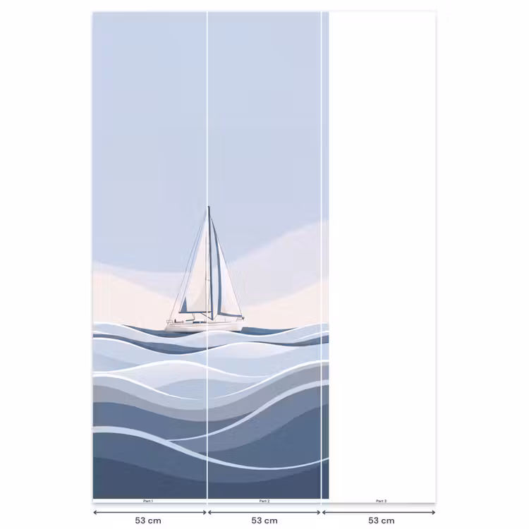 Boot - Zeil - Zee - Modern - Beige Behang Vlies klein -USP_banen
