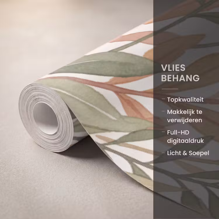 Botanisch - Aquarel - Kleurrijk Behang Vlies klein -USP_closeupNL