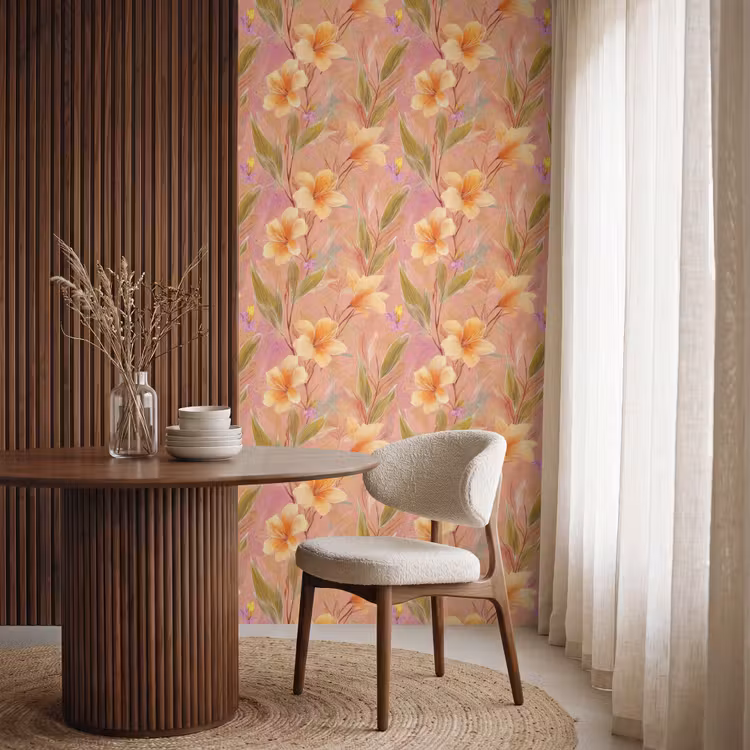 Botanisch - Bloemen - Kleurrijk Behang Vlies klein 1076 -sfeer1