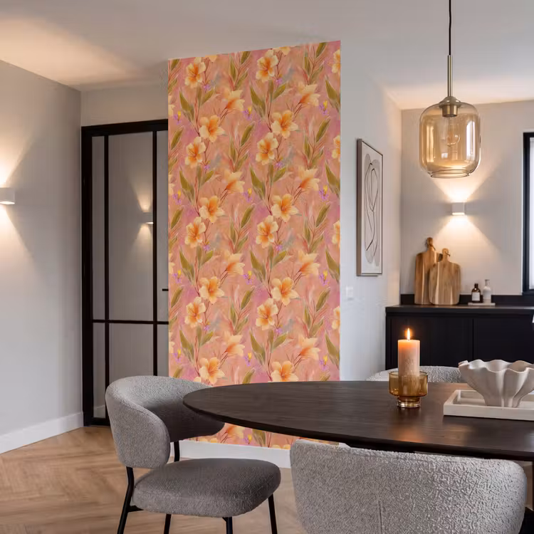 Botanisch - Bloemen - Kleurrijk Behang Vlies klein 1076 -sfeer3