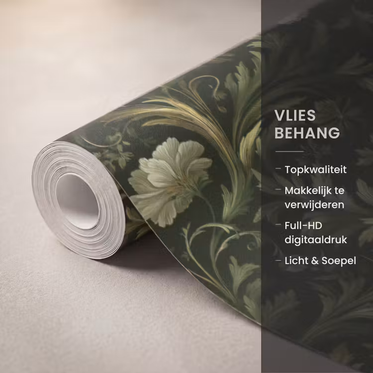 Botanisch - Naadloos - Bloemen Behang Vlies klein 1076 -USP_closeupNL