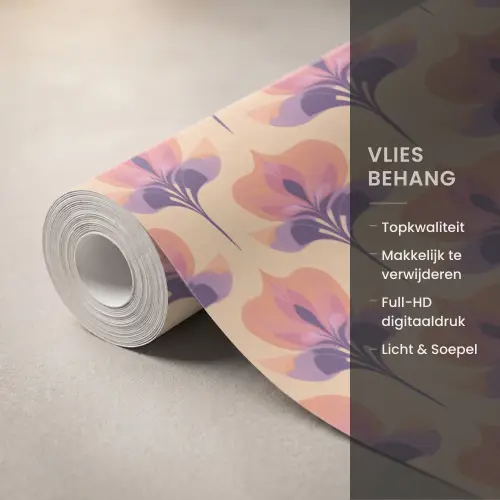 Botanisch - Patroon - Pastel Behang Vlies klein 1076 -USP_closeupNL
