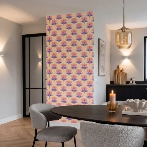 Botanisch - Patroon - Pastel Behang Vlies klein 1076 -sfeer3