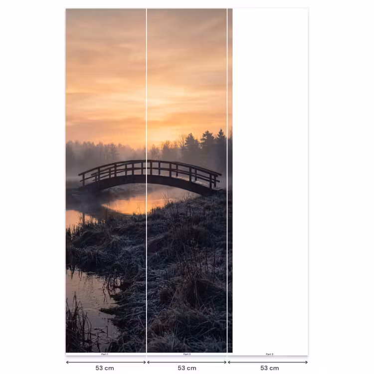 Brug - Mist - Bomen - Water Behang Vlies klein -USP_banen