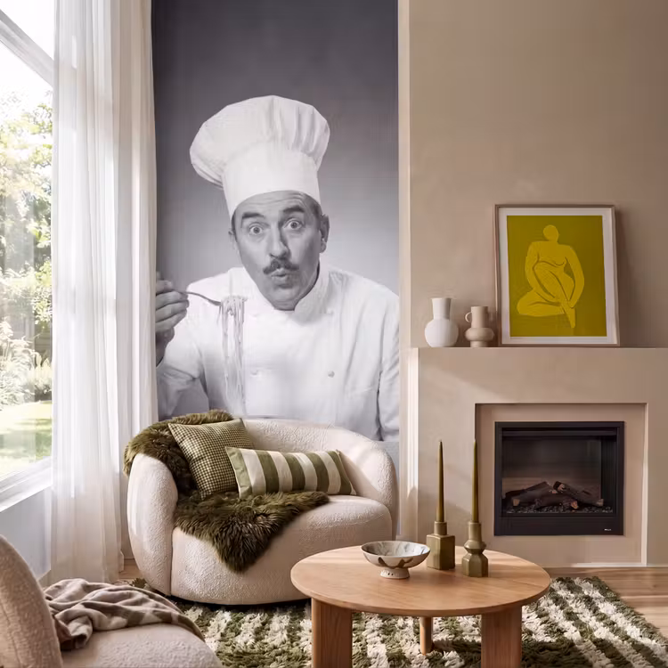 Chef - Spaghetti - Pasta Behang Vlies klein -sfeer2