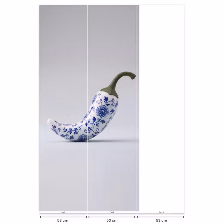 Chilipeper - Keramiek - Blauw Behang Vlies klein -USP_banen