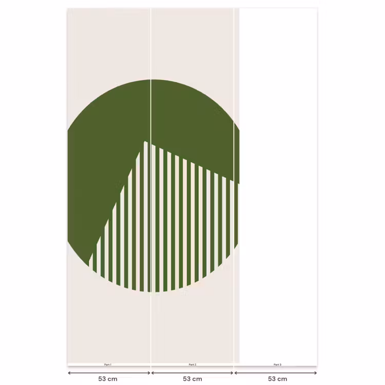 Cirkel - Strepen - Geometrisch - Abstract - Groen Behang Vlies klein -USP_banen