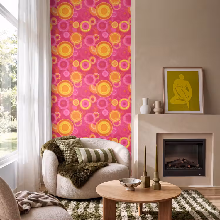 Cirkels - Design - Kleurrijk Behang Vlies klein 1076 -sfeer2