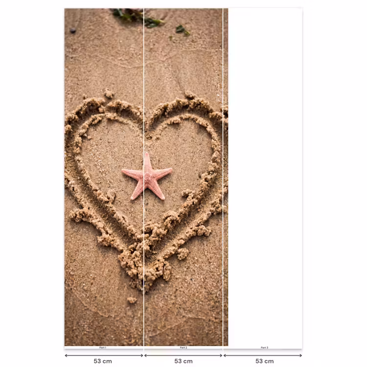 Dieren - Hart - Strand - Zand - Roze Behang Vlies klein -USP_banen