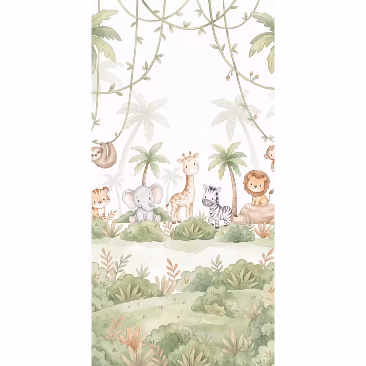 Dieren - Jungle - Pastel Behang Vlies klein -3d_website