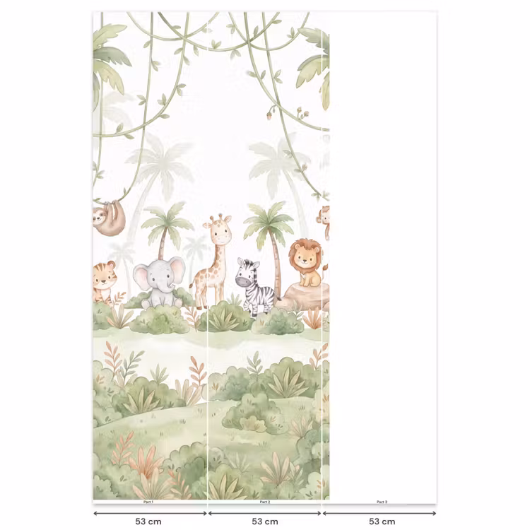 Dieren - Jungle - Pastel Behang Vlies klein -USP_banen