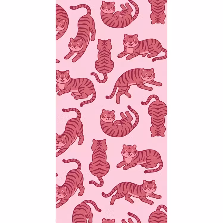 Dieren - Patroon - Roze - Speels - Cartoon Behang Vlies klein -3d_website
