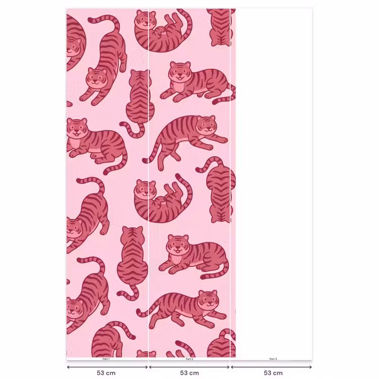 Dieren - Patroon - Roze - Speels - Cartoon Behang Vlies klein -USP_banen