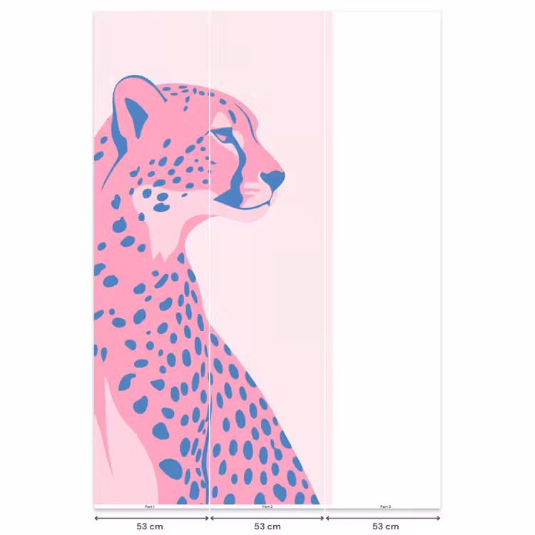 Dieren - Profiel - Abstract - Roze - Blauw Behang Vlies klein -USP_banen