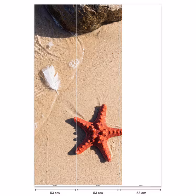 Dieren - Strand - Zee - Natuur - Rood Behang Vlies klein -USP_banen