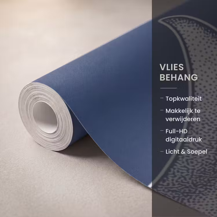 Dieren - Zeeleven - Oceaan - Graveren - Blauw Behang Vlies klein -USP_closeupNL