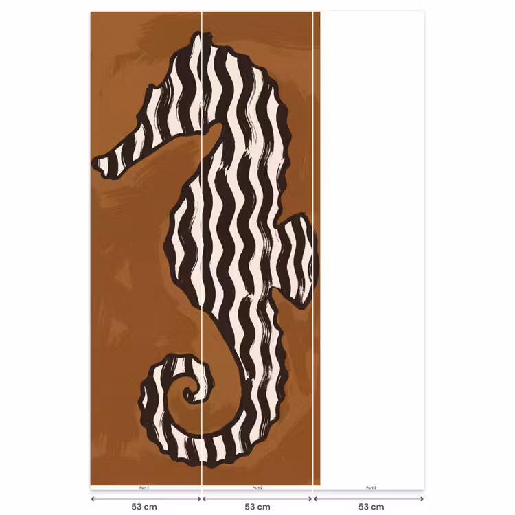 Dieren - Zeepaardje - Abstract - Bruin - Strepen Behang Vlies klein -USP_banen