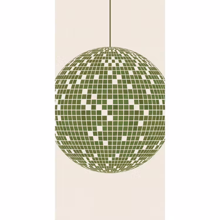 Disco - Bal - Groen - Abstract - Modern Behang Vlies klein -3d_website