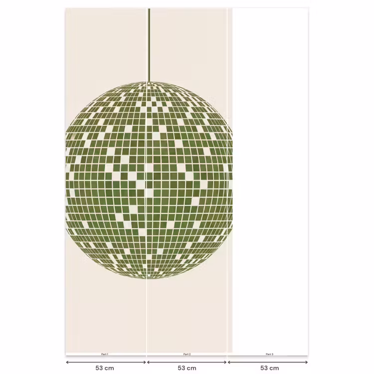 Disco - Bal - Groen - Abstract - Modern Behang Vlies klein -USP_banen