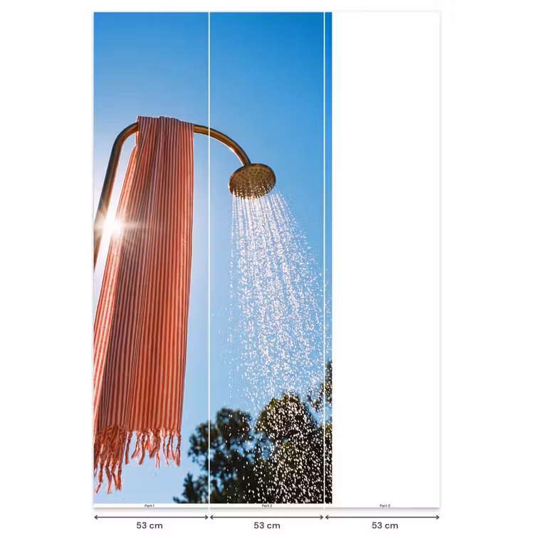 Douche - Water - Zomer - Blauw Behang Vlies klein -USP_banen