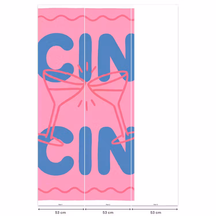 Drank - Glazen - Proost - Modern - Roze Behang Vlies klein -USP_banen