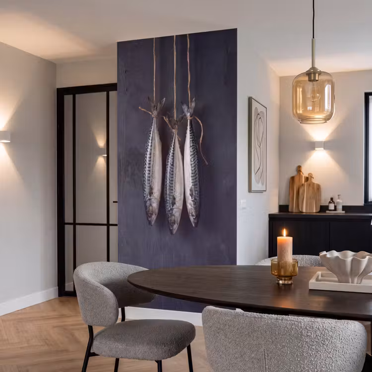 Behang - Drie vissen - Touw - Drie vissen - Touw Behang Vlies klein