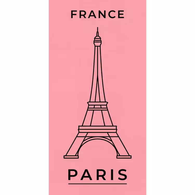 Eiffeltoren - Parijs - Architectuur - Minimalistisch - Roze Behang Vlies klein -3d_website