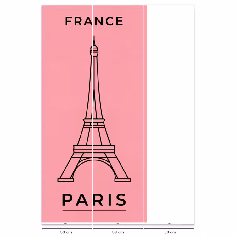 Eiffeltoren - Parijs - Architectuur - Minimalistisch - Roze Behang Vlies klein -USP_banen