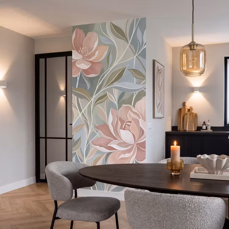 Elegant - Romantiek - Roze Behang Vlies klein -sfeer3