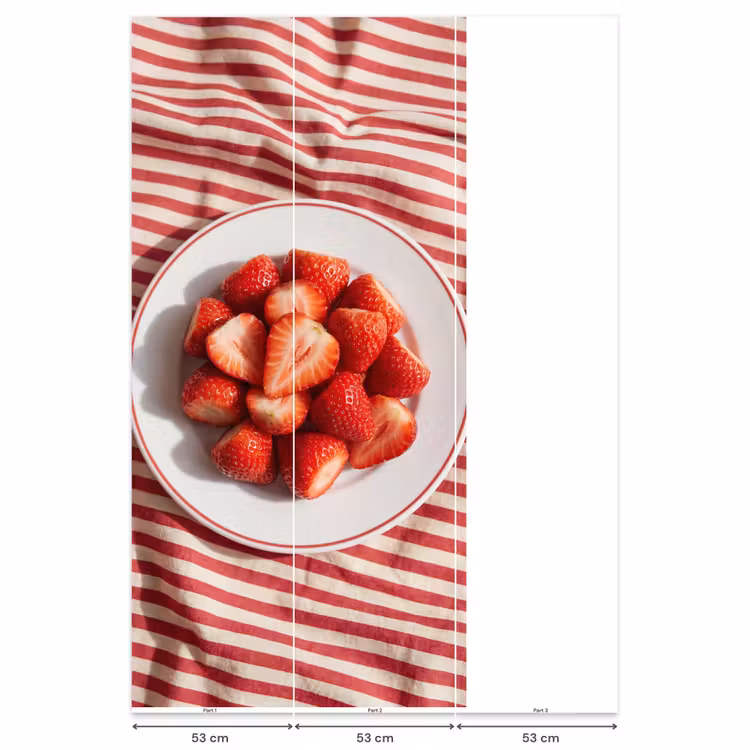 Eten - Aardbeien - Fruit - Zomer - Rood Behang Vlies klein -USP_banen