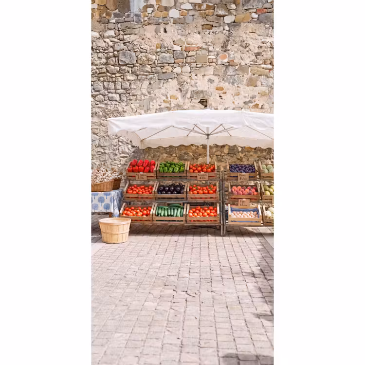 Behang - Eten - Markt - Vers - Eten - Markt - Vers Behang Vlies klein