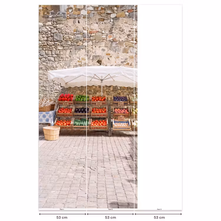 Behang - Eten - Markt - Vers - Eten - Markt - Vers Behang Vlies klein