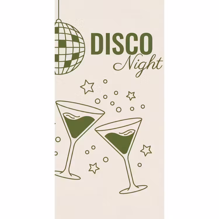 Feest - Disco - Drank - Illustratie - Groen Behang Vlies klein -3d_website