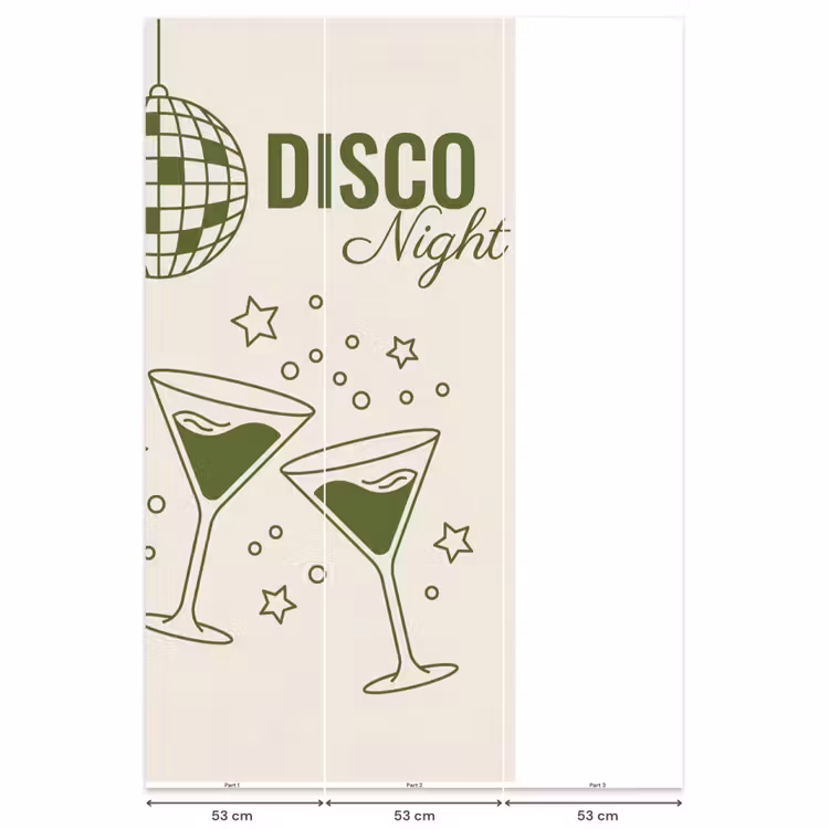 Feest - Disco - Drank - Illustratie - Groen Behang Vlies klein -USP_banen