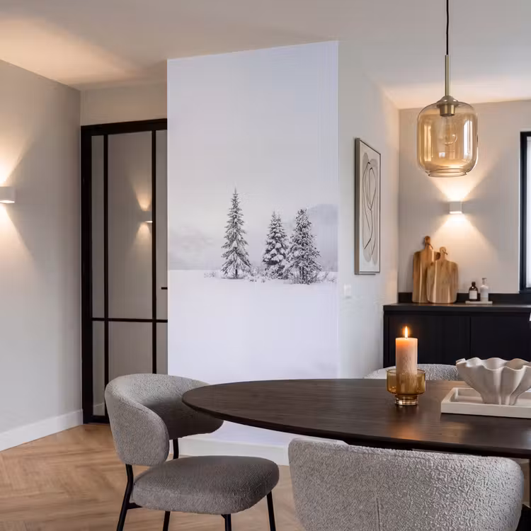 Fijnsparren - Sneeuw - Winter - Landschap - Stilte Behang Vlies klein -sfeer3