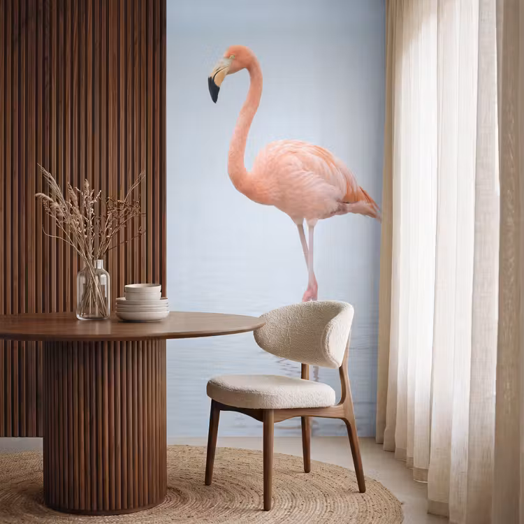 Flamingo - Zee - Roze Behang Vlies klein -sfeer1