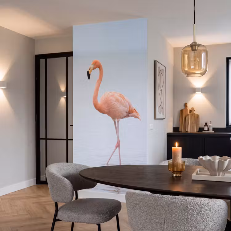 Flamingo - Zee - Roze Behang Vlies klein -sfeer3