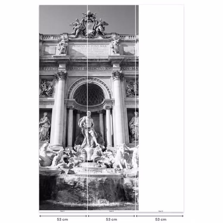 Fontein - Beelden - Architectuur - Zwart-wit Behang Vlies klein -USP_banen