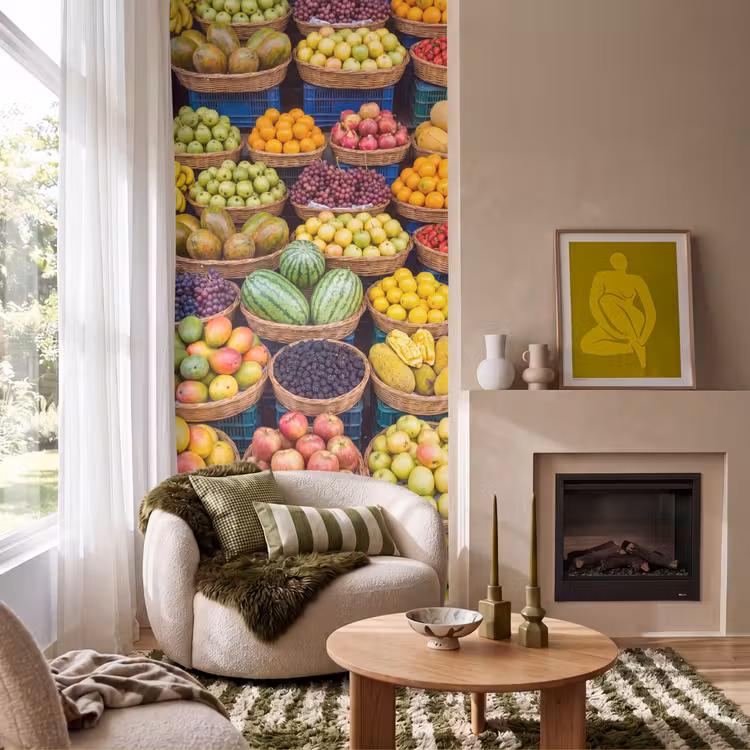 Behang - Fruit - Markt - Kleurrijk - Fruit - Markt - Kleurrijk Behang Vlies klein