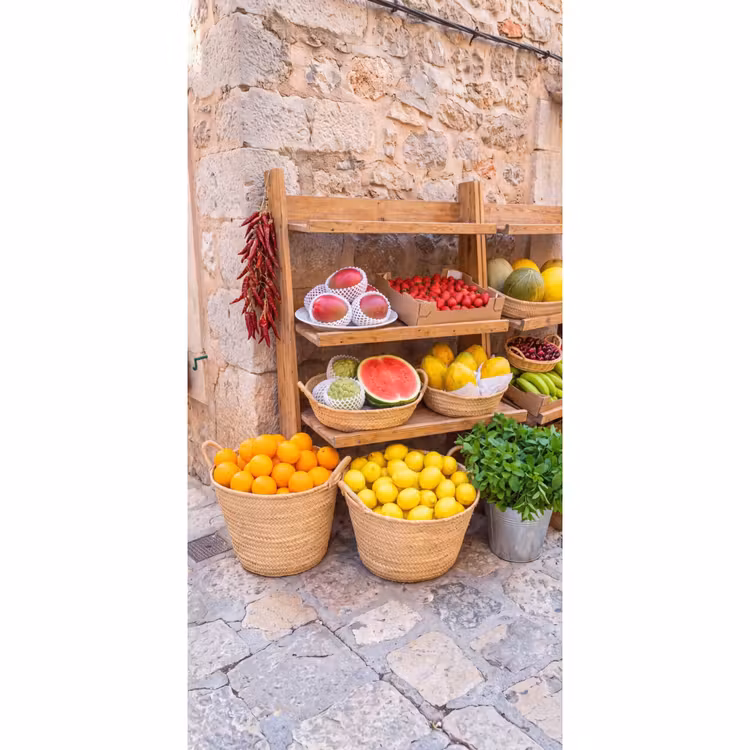 Behang - Fruit - Markt - Vers - Fruit - Markt - Vers Behang Vlies klein