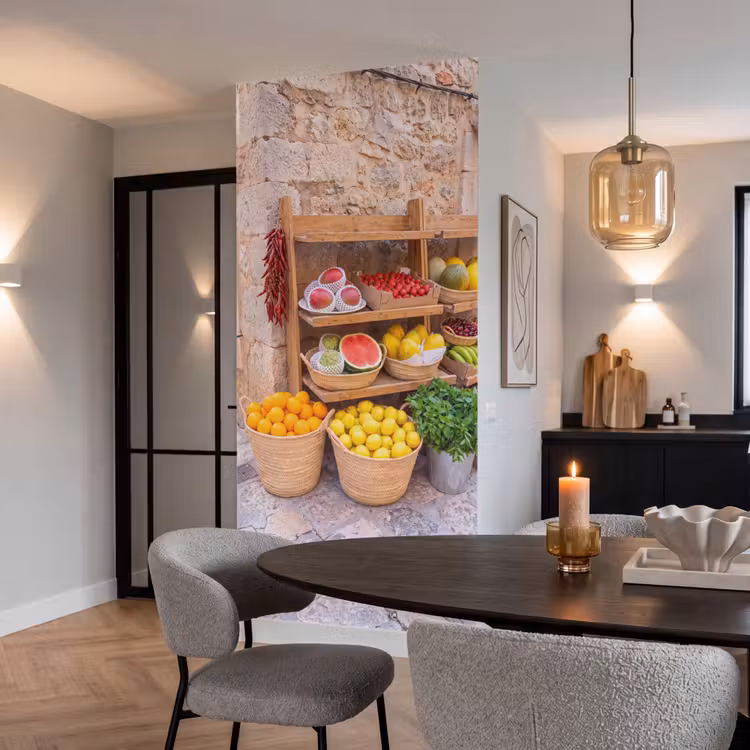 Behang - Fruit - Markt - Vers - Fruit - Markt - Vers Behang Vlies klein