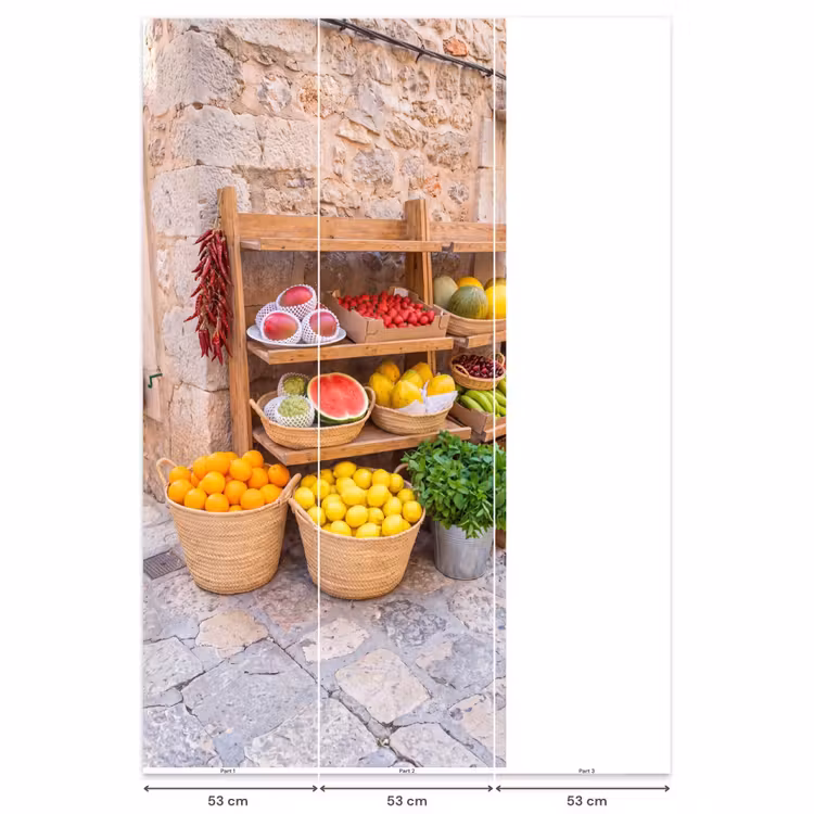 Behang - Fruit - Markt - Vers - Fruit - Markt - Vers Behang Vlies klein