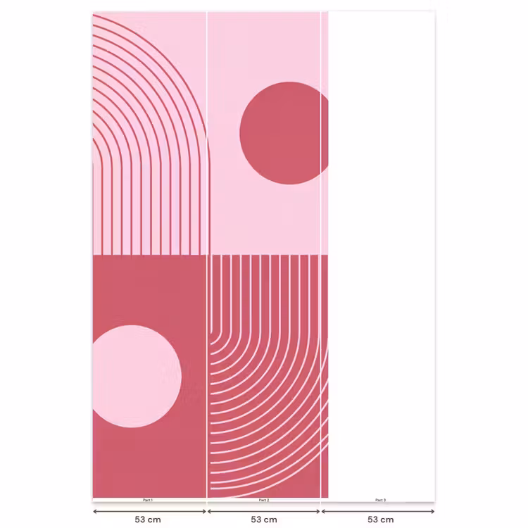 Geometrie - Patroon - Abstract - Roze - Modern Behang Vlies klein -USP_banen