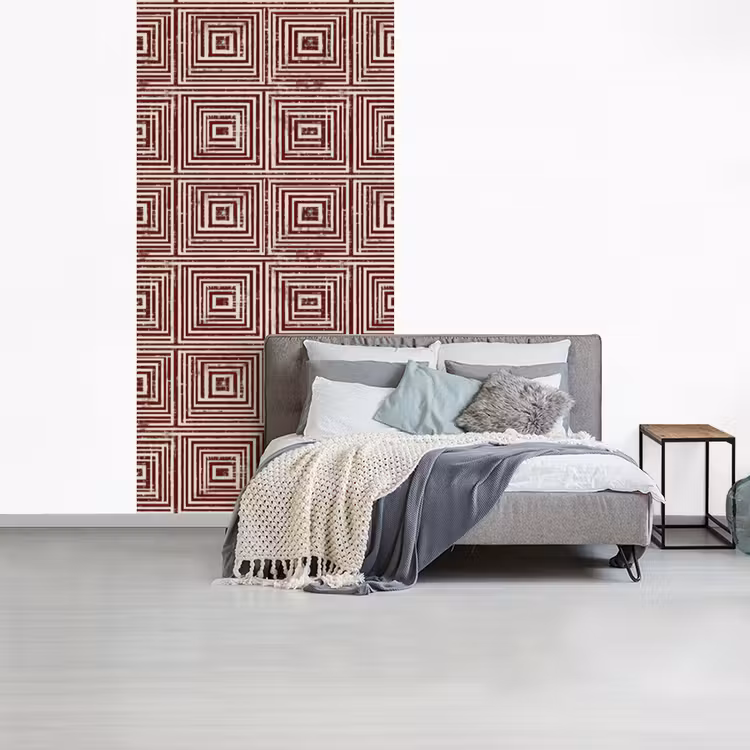 Geometrisch - Patroon - Rood fotobehang vinyl groot 64 -slaapkamer