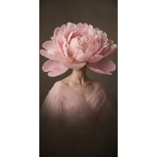 Gezicht - Roos - Roze Behang Vlies klein -3d_website