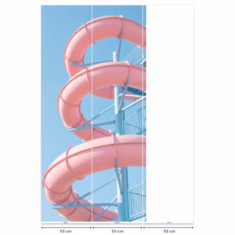 Glijbaan - Waterpark - Spiraal - Modern - Roze Behang Vlies klein -USP_banen