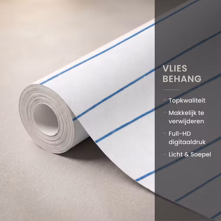 Golf - Brekende - Natuur - Minimalistisch - Blauw Behang Vlies klein -USP_closeupNL