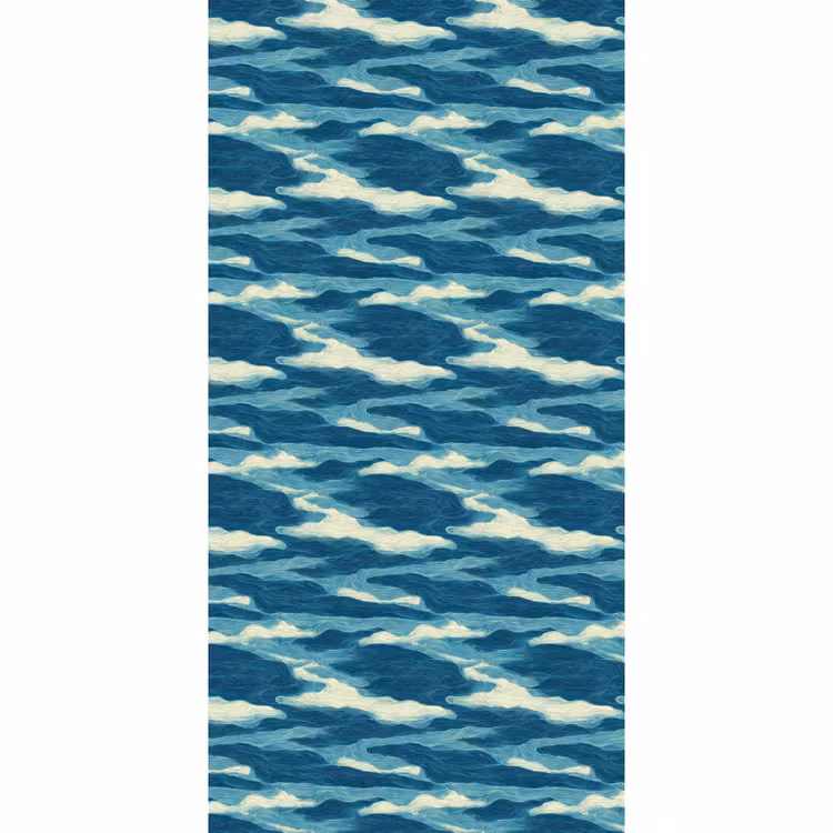 Golven - Abstract - Patroon - Blauw - Wit Behang Vlies klein 1076 -3d_website